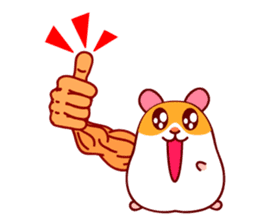 Hamster with the great right arm sticker #9947286