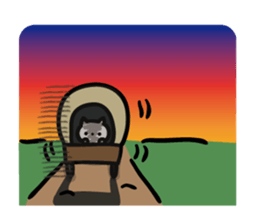 Cat intently to goodbye sticker #9948119