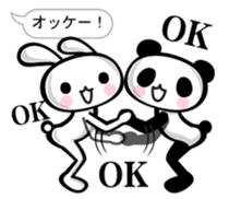 Fascinating rabbit and panda sticker #9948330