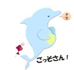 Super cute dolphins sticker #9950642