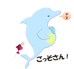 Super cute dolphins sticker #9950642
