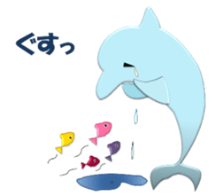 Super cute dolphins sticker #9950649