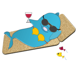 Super cute dolphins sticker #9950662