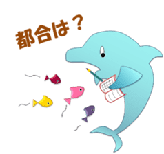 Super cute dolphins sticker #9950668