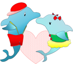 Super cute dolphins sticker #9950671