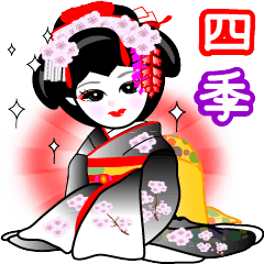 Japanese dancing girl's four seasons