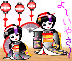 Japanese dancing girl's four seasons sticker #9958180