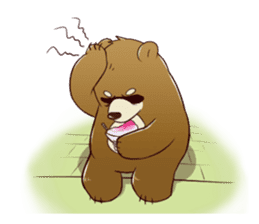 cute brown Bear sticker #9959625
