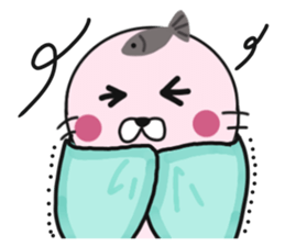 Pink seal melt your heart by Evelyn Lee sticker #9961872