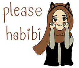 Lovely hijabi wife English version sticker #9967444