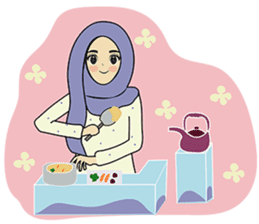 Lovely hijabi wife English version sticker #9967448