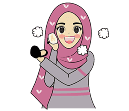 Lovely hijabi wife English version sticker #9967456