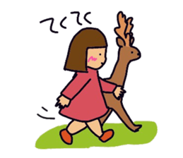 Girl&Animal Sticker sticker #9970604