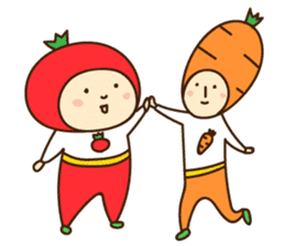 Tomato-san and Carrot-san English.ver sticker #9977988
