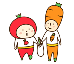 Tomato-san and Carrot-san English.ver sticker #9977990