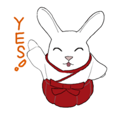Rabbit Shinto priest and priestess sticker #9979454