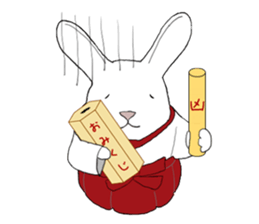 Rabbit Shinto priest and priestess sticker #9979459