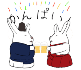 Rabbit Shinto priest and priestess sticker #9979470