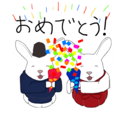 Rabbit Shinto priest and priestess sticker #9979471