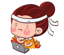PenPen Red Bun Girl sticker #9980681