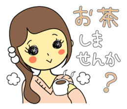 Sticker of polite girl sticker #9981793
