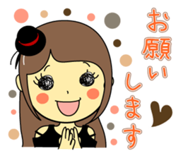 Sticker of polite girl sticker #9981820