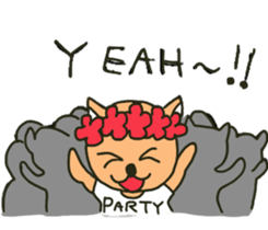 party people dog English version sticker #9983753