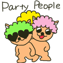 party people dog English version sticker #9983757