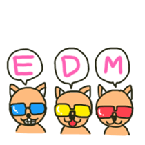 party people dog English version sticker #9983772