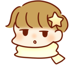 The boy with his friends in the sea. sticker #9983836