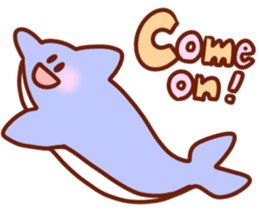 The boy with his friends in the sea. sticker #9983859