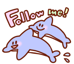 The boy with his friends in the sea. sticker #9983860