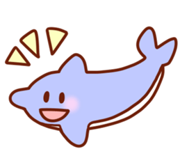 The boy with his friends in the sea. sticker #9983862