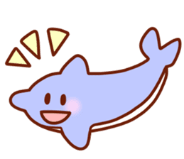 The boy with his friends in the sea. sticker #9983862