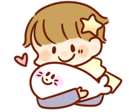 The boy with his friends in the sea. sticker #9983871