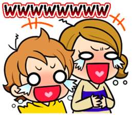 Mom and twins sticker #9988180