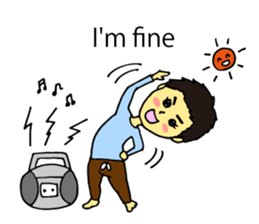 Cheerful husband with angry wife sticker #9988705