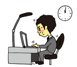 Cheerful husband with angry wife sticker #9988706