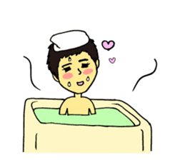 Cheerful husband with angry wife sticker #9988707