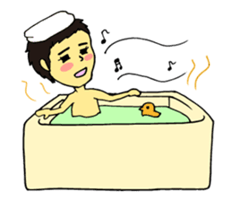 Cheerful husband with angry wife sticker #9988713