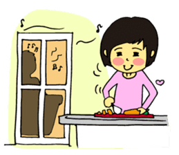 Cheerful husband with angry wife sticker #9988715