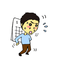 Cheerful husband with angry wife sticker #9988718