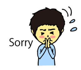 Cheerful husband with angry wife sticker #9988736