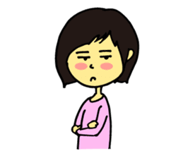 Cheerful husband with angry wife sticker #9988737