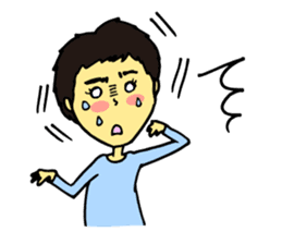 Cheerful husband with angry wife sticker #9988739