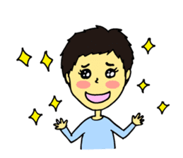 Cheerful husband with angry wife sticker #9988742