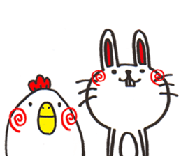 Chicken & Rabbit Sticker!! sticker #9993019