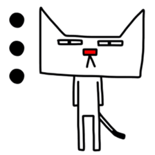 Square white cat sticker #9993392