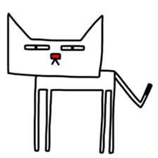 Square white cat sticker #9993393