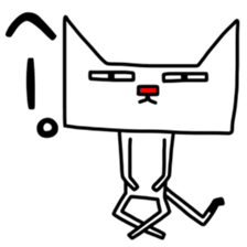 Square white cat sticker #9993411